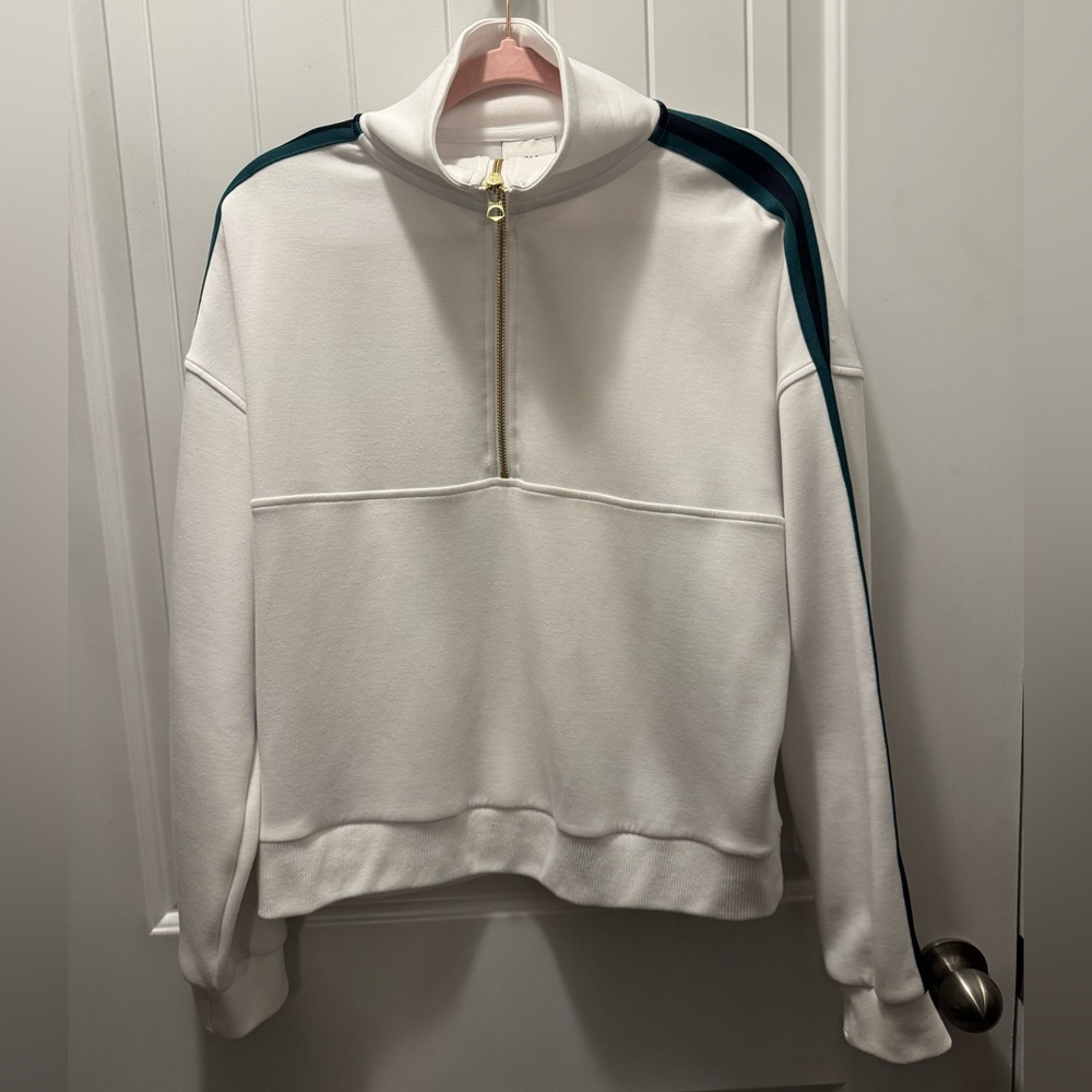 Varley White Zip-Up with Gold Accents - Picture 2 of 12